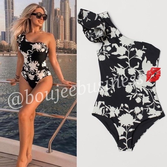 H&M One-Shoulder Swimsuit Bodysuit - Picture 1 of 12